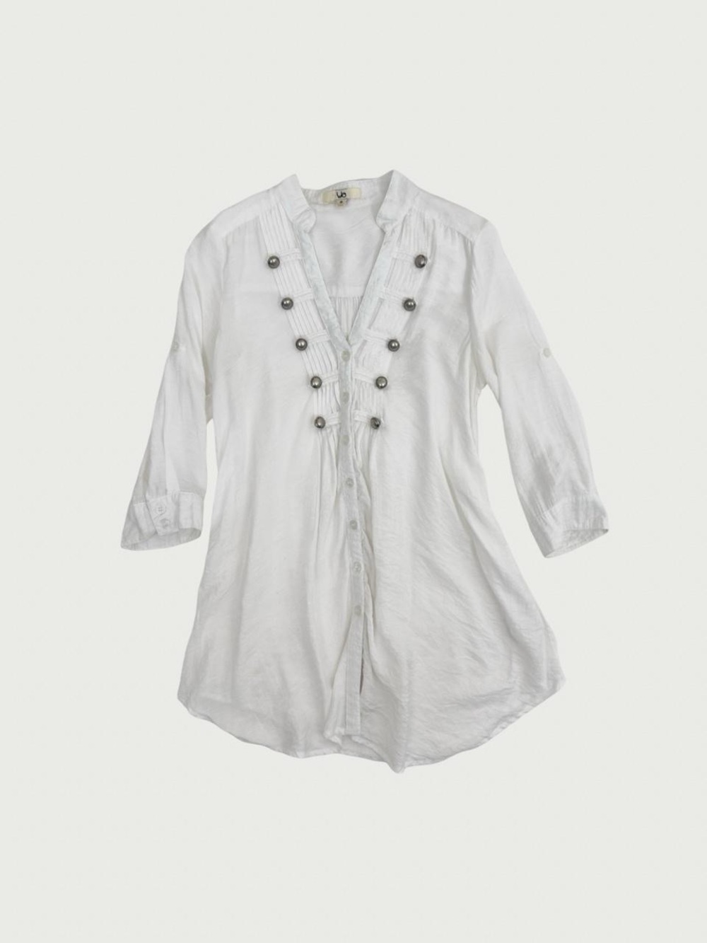 Military Button Tunic Blouse